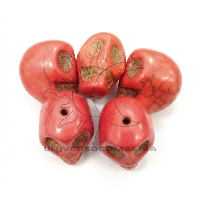 Caveira vermelha para guias (peça para montagem de guias e colares) – Universo com Alma