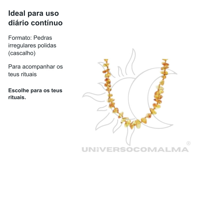 Colar de Âmbar Báltico Natural 28cm — benefícios, utilização e características