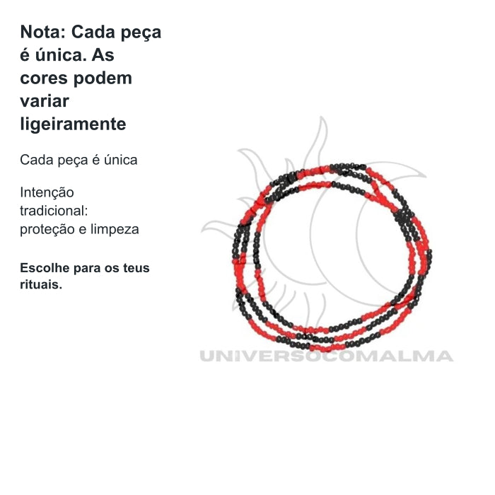 Guia Missangão Vermelho e Preto – Proteção - Sem Firma - 45cm — benefícios, utilização e características