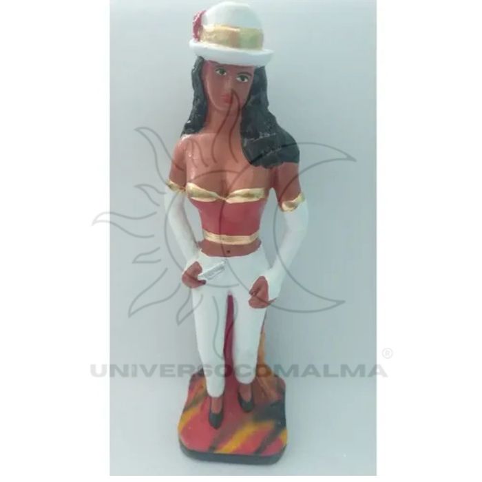 Imagem de Maria Navalha com calça em gesso de 20cm pintada manualmente para altar e decoração espiritual