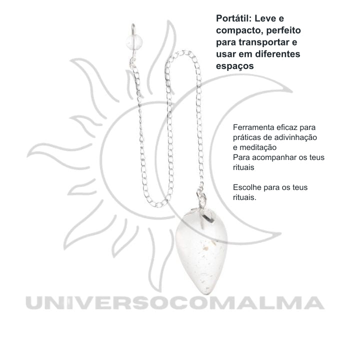 Pêndulo de Quartzo com Flor de Lótus — benefícios, utilização e características