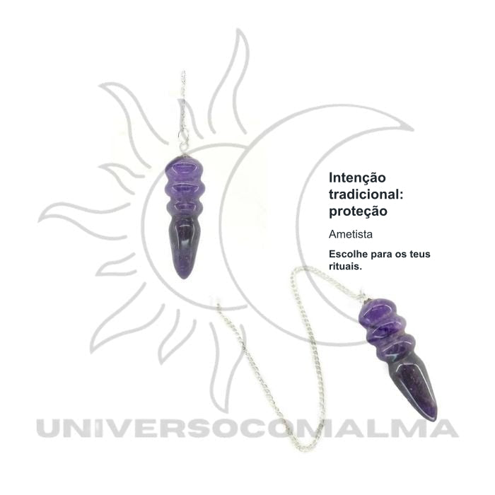 Pêndulo Egípcio de Ametista - Intuição e Proteção Espiritua — benefícios, utilização e características