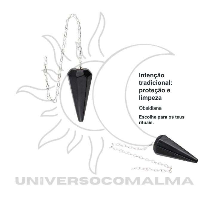 Pêndulo Facetado de Obsidiana - Proteção e Clareza Energética — benefícios, utilização e características