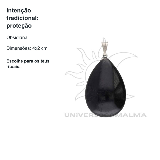 Pingente Gota de Obsidiana - Proteção e Elegância — benefícios, utilização e características