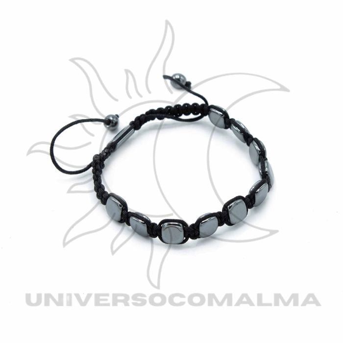 Pulseira de Hematita - Cantos Redondos
