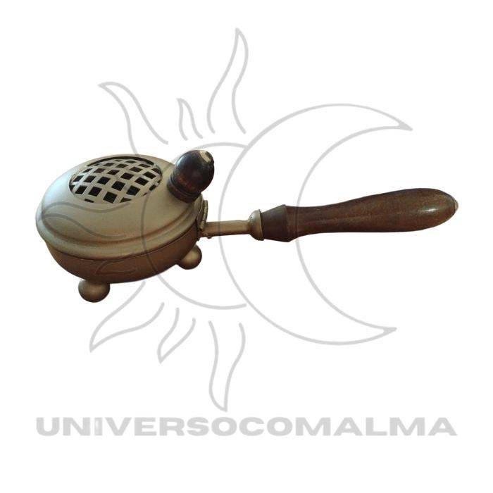Queimador Braseiro em Metal Dourado - Elegância e Praticidade para Defumação - Universo com Alma ®