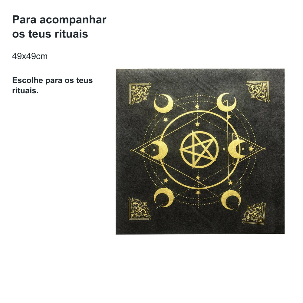 Pano de Mesa – Pentagrama e Astrologia 49x49cm — benefícios, utilização e características