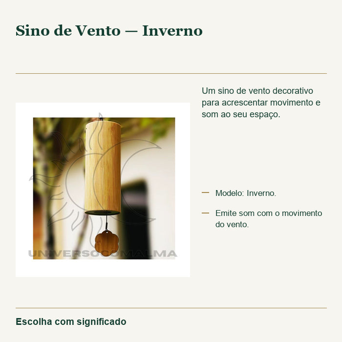 Sino de Vento — Inverno — fotografia original e características confirmadas.