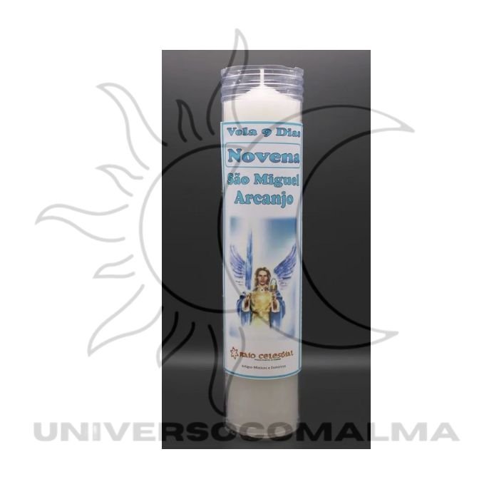 Vela 9 Dias Arcanjo Miguel – Proteção e Força Espiritual, 23x5,5cm