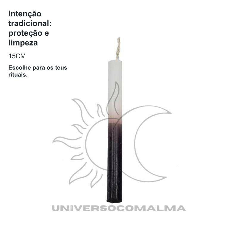 Vela Palito Branca e Preta - 15CM — benefícios, utilização e características
