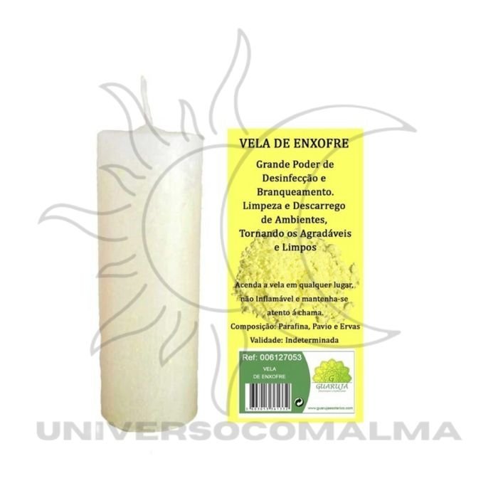 Vela Enxofre com Sal Grosso 15 Cm