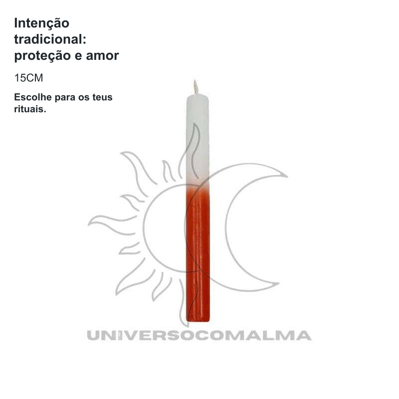 Vela Palito Vermelha e Branca - 15CM — benefícios, utilização e características