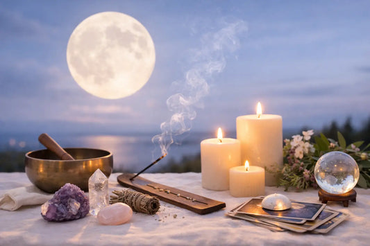 Rituais suaves para lua cheia com intenção