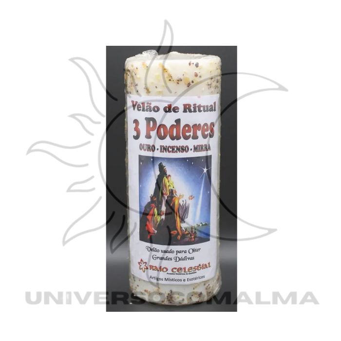 Velão 3 Poderes - Ouro, Incenso e Mirra - Prosperidade, Espiritualidade e Proteção - Universo com Alma ®