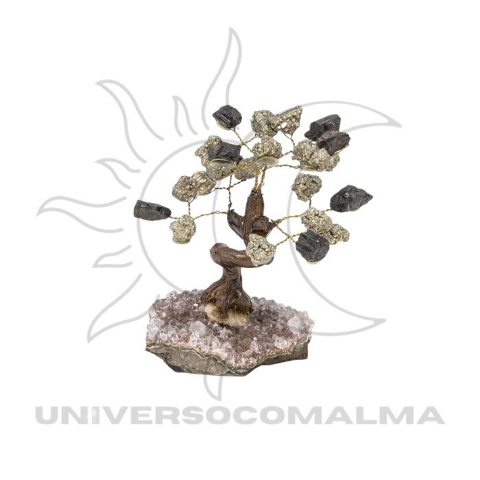 Árvore Pedra Bruto 8 ramos Turmalina e Pirite