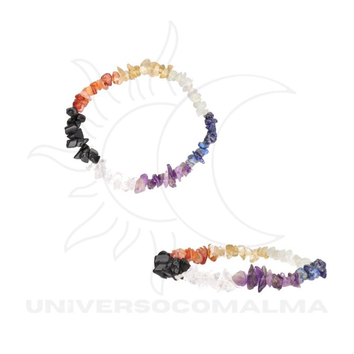 Pulseira de 7 Chakras com Chips Pequenos - Harmonia e Equilíbrio Energético - Universo com Alma ®