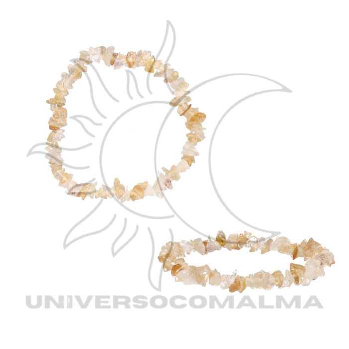 Pulseira de Chips Pequenos de Citrino - Energia e Prosperidade - Universo com Alma ®