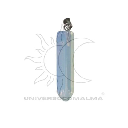 Pendente alongado de opalite com suporte prateado