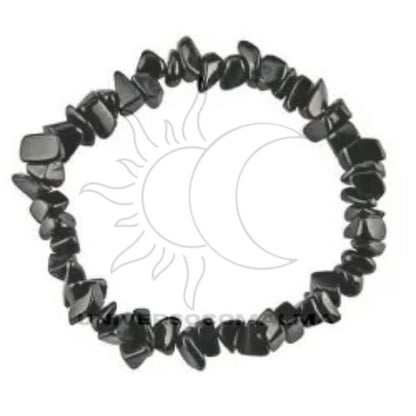 Pulseira de turmalina preta com pedras irregulares