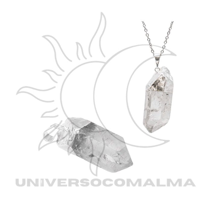 Pendente de Quartzo Cristal com Topo em Prata - Universo com Alma ®