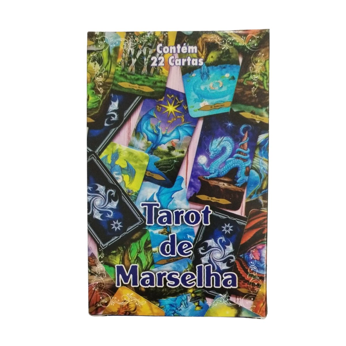 Caixa do Tarot de Marselha com cartas ilustradas