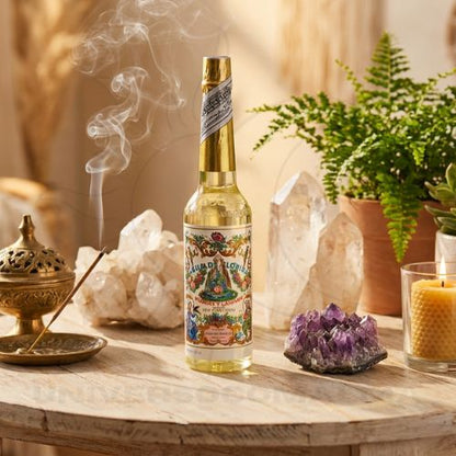 Água Florida Murray & Lanman num ambiente espiritual com cristais, plantas e incenso – Universo com Alma®