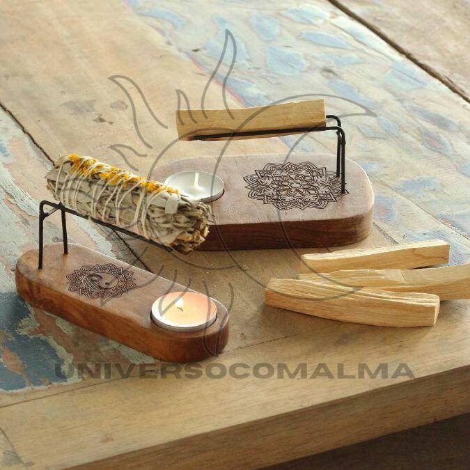 Aquecedor de Pau Santo e Tochas - Ritual e Aromaterapia - Universo com Alma ®