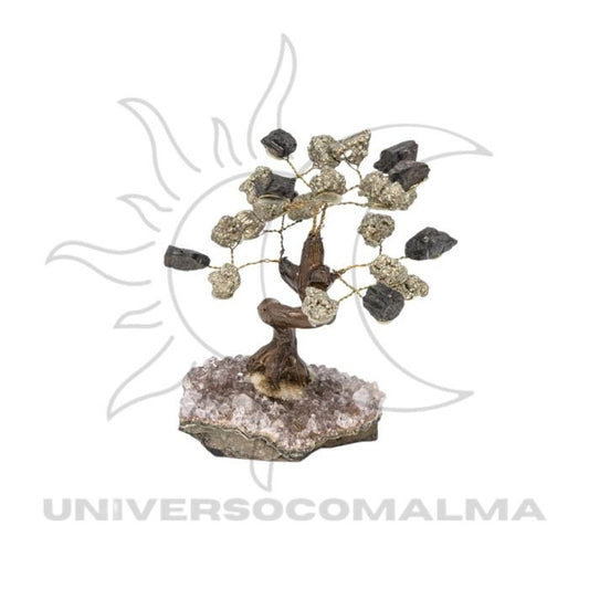 Árvore Pedra Bruto 8 ramos Turmalina e Pirite