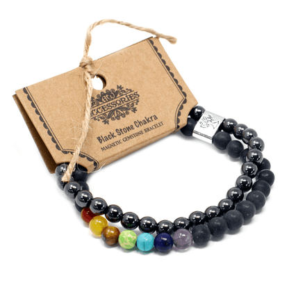 2 Pulseiras Magnéticas Pedras Preciosas - Chakras - Universo com Alma ®