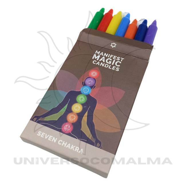 Velas Manifesto dos Sete Chakras - Alinhamento Energético Completo - Universo com Alma ®