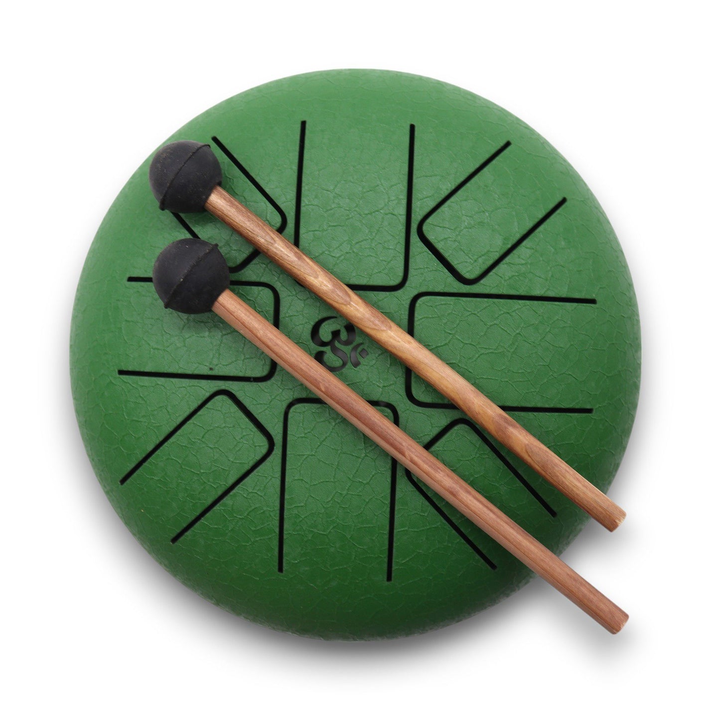 Tambor de Língua Om Verde 16cm | Instrumento de Meditação e Relaxamento