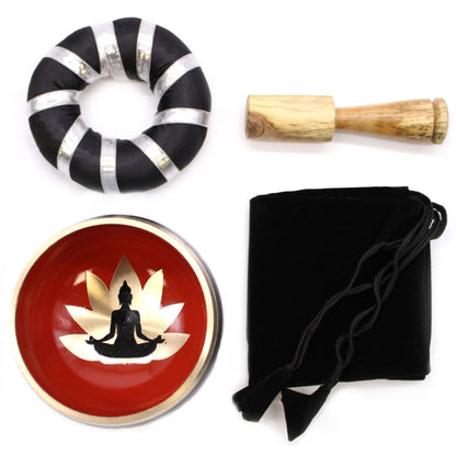 Taça Tibetana Buda 10,7cm | Kit Meditação e Terapia Sonora