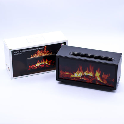 Difusor Aroma Efeito Chama USB Som Aves - Preto | Universo com Alma
