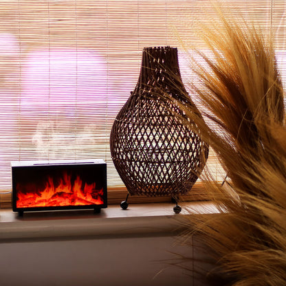 Difusor Aroma Efeito Chama USB Som Aves - Preto | Universo com Alma