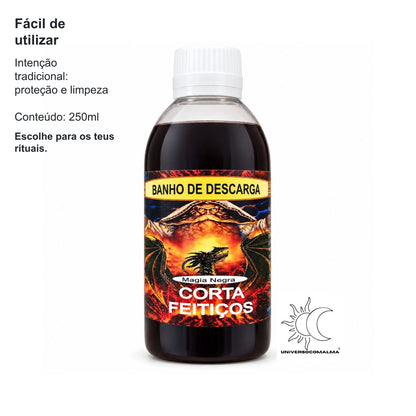 Banho de Descarga Corta Feitiços 250ml — benefícios, utilização e características