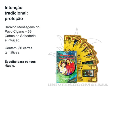 Baralho Mensagens Povo Cigano - 36 Cartas — benefícios, utilização e características