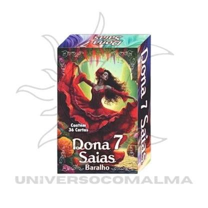 Baralho Dona 7 Saias com 36 cartas – caixa do baralho (frente)