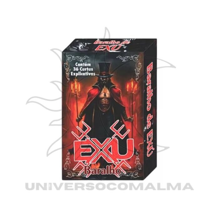 Baralho de Exu com 36 cartas explicativas – caixa do baralho (frente)