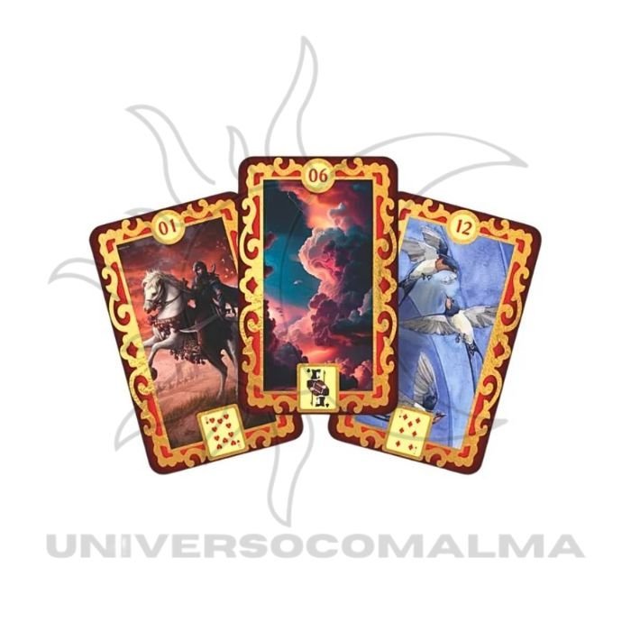 Cartas do Baralho Lenormand (exemplo de 3 cartas) – 36 cartas