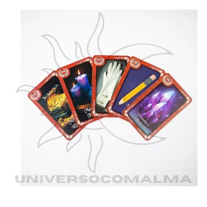 Cartas do Baralho Maria Padilha – detalhes das ilustrações (36 cartas) – Universo com Alma®