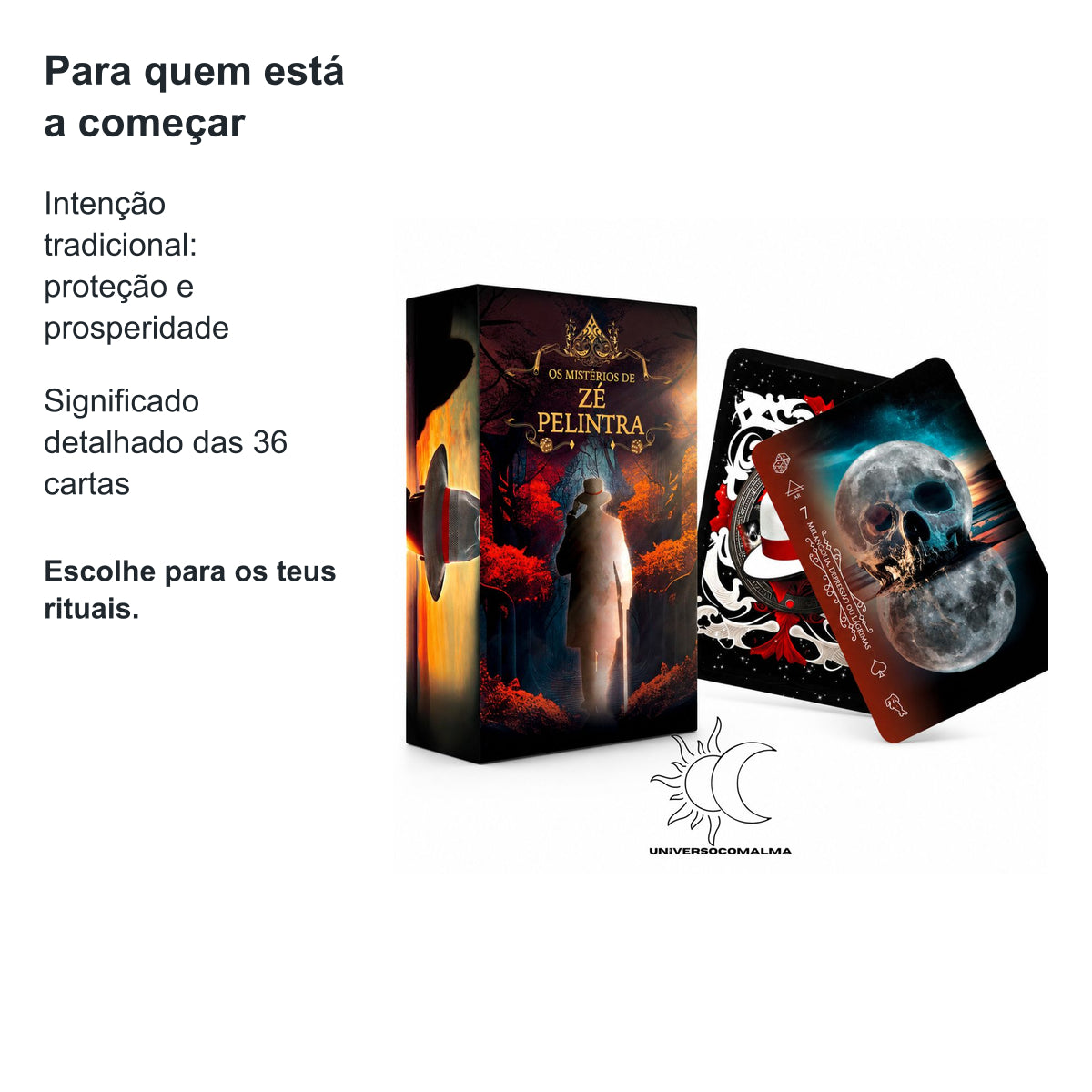 Baralho Os Mistérios de Zé Pelintra – 36 Cartas + Manual — benefícios, utilização e características