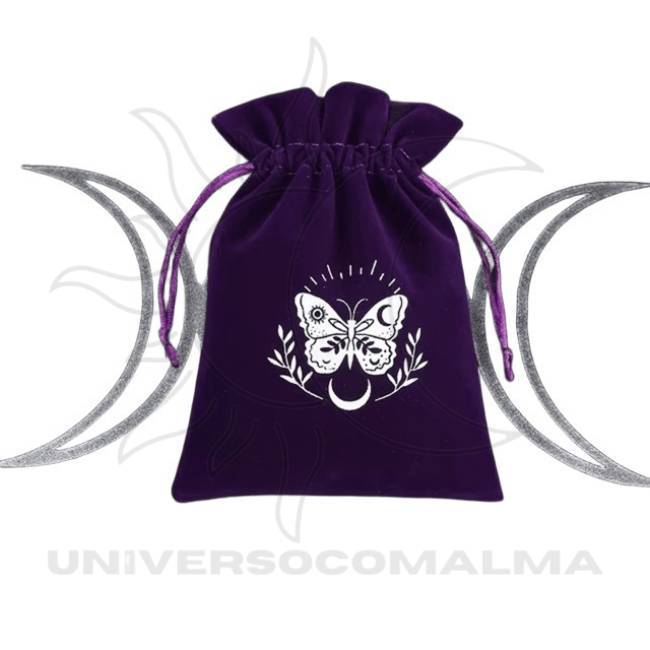 Bolsa de Veludo para Tarot - Borboleta - Universo com Alma ®