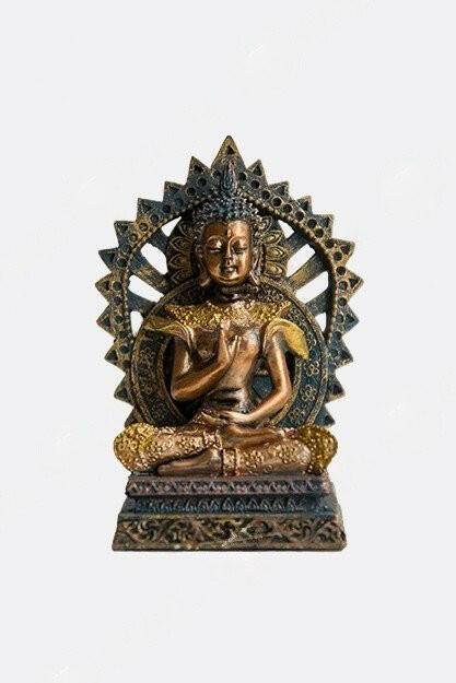 Buda Tibetano sentado em Vitarka Mudra 10cm - Universo com Alma ®