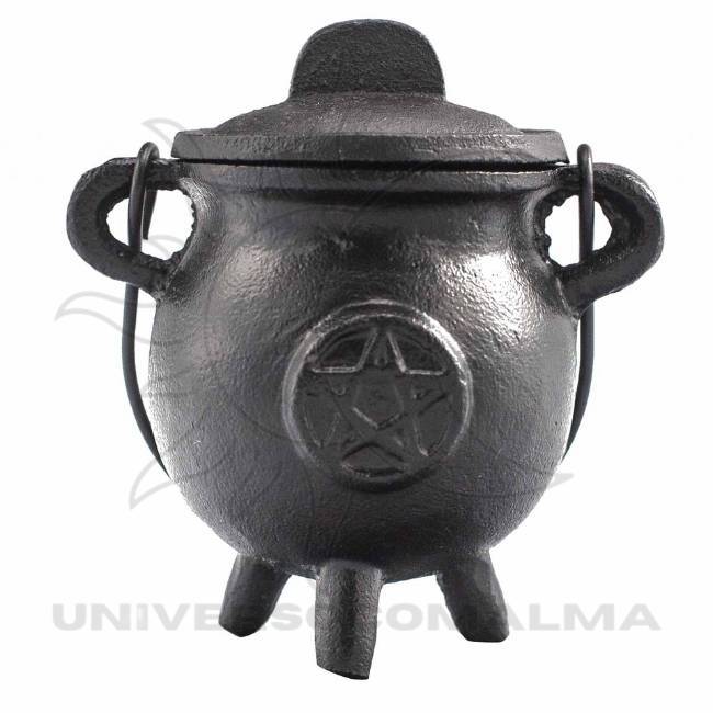 Caldeirão Ferro Fundido Pentagrama 6,5x13cm | Proteção e Poder - Universo com Alma ®