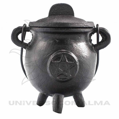 Caldeirão Ferro Fundido Pentagrama 6,5x13cm | Proteção e Poder - Universo com Alma ®