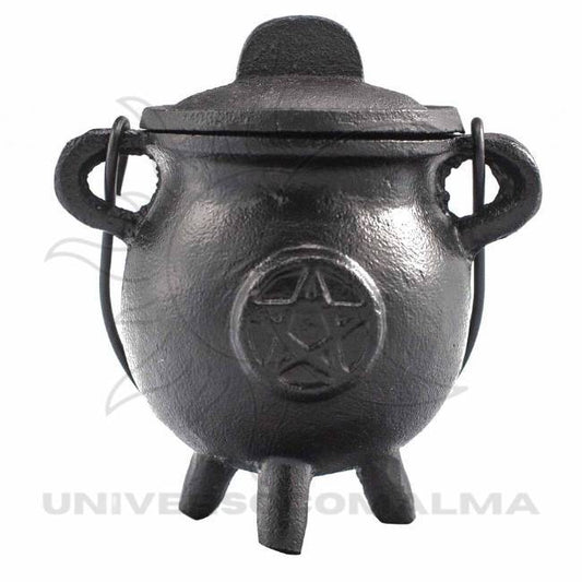 Caldeirão Ferro Fundido Pentagrama 6,5x13cm | Proteção e Poder - Universo com Alma ®