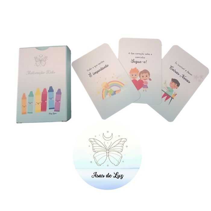 Cartas Motivacionais Infantis "Asas de Luz" - Inspiração e Crescimento para Crianças