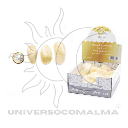 Citrino Rolado natural 2 a 3cm para prosperidade e energia positiva