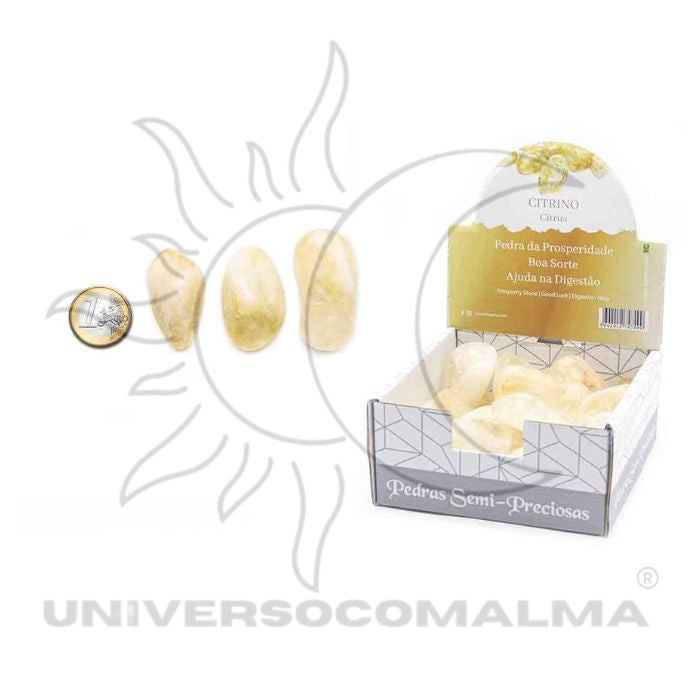 Citrino Rolado natural 2 a 3cm para prosperidade e energia positiva