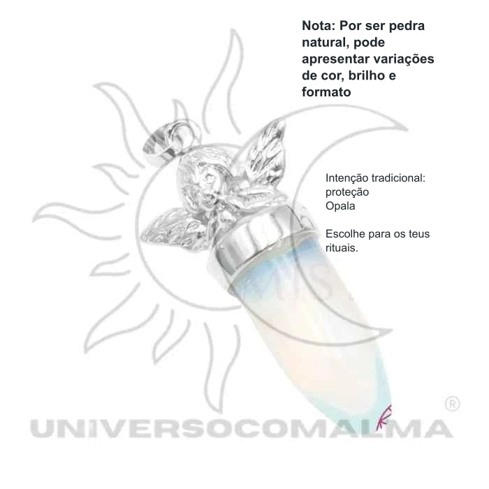 Colar com Pendente Anjo Bala em Opala — benefícios, utilização e características